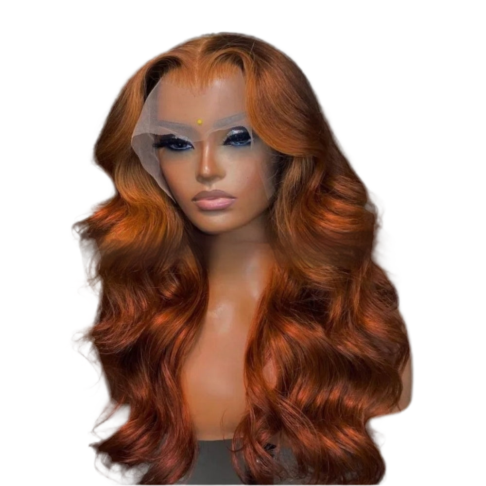 Ginger Body Wave Lace Front Wig In Stock Orange Big Wave Lace Headgear