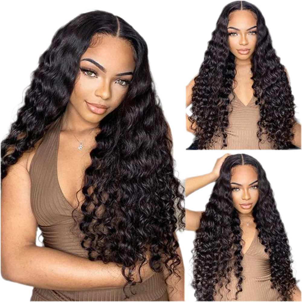 Real Person Wig 13 4 Lace Deep Rolled Wavy Human Hair Wig Natural Hair