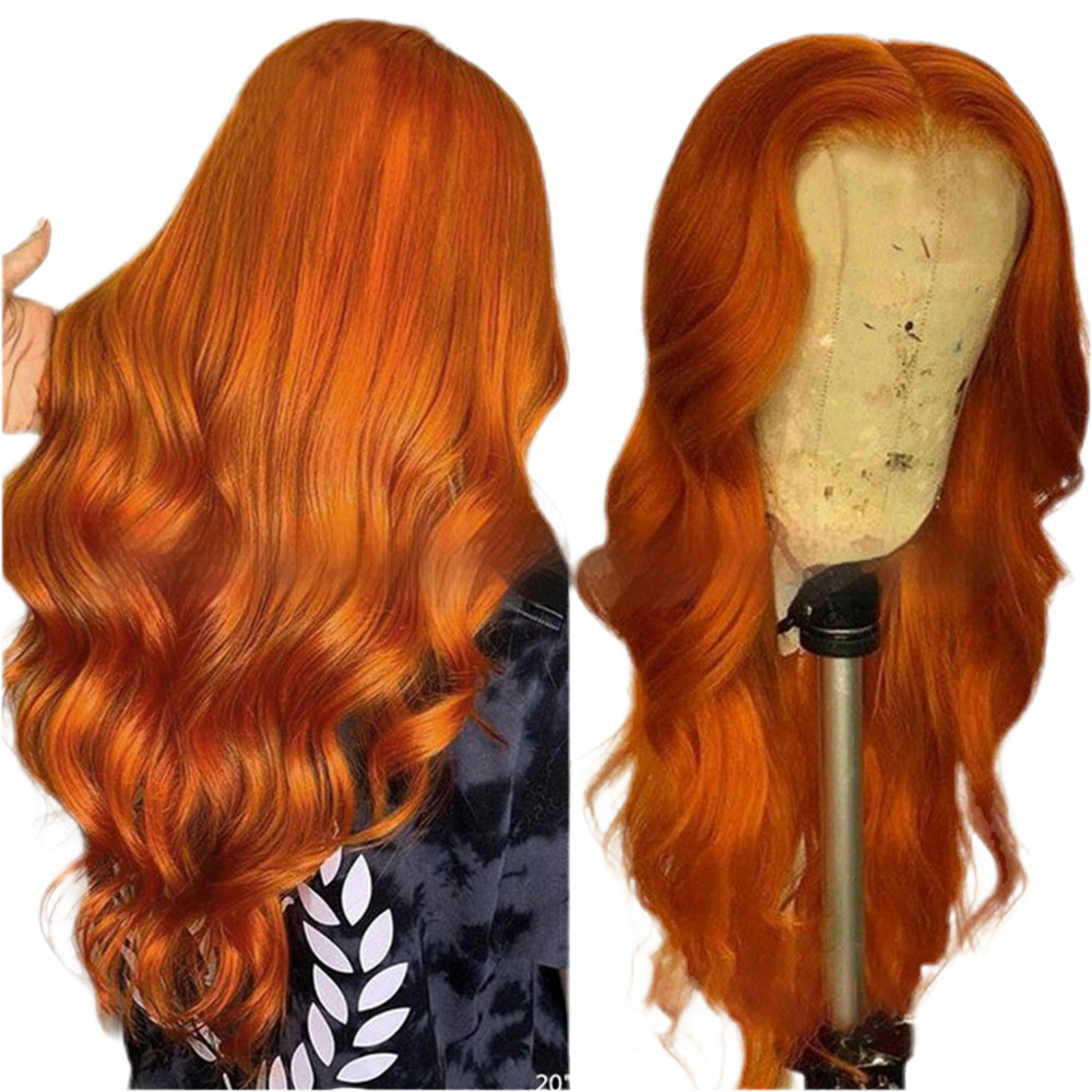 Ginger Body Wave Lace Front Wig In Stock Orange Big Wave Lace Headgear